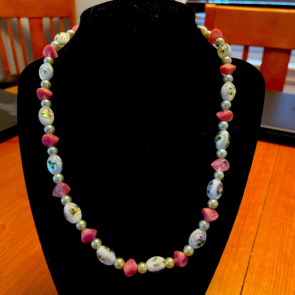 Handcrafted beaded necklace.
